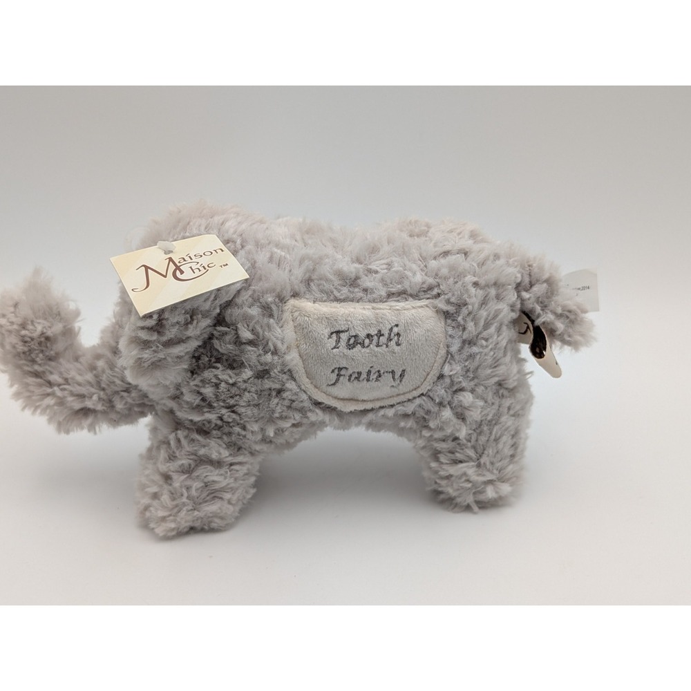 Maison Chic Tooth Fairy Elephant Plush 6 Inch Gray Stuffed Animal Toy